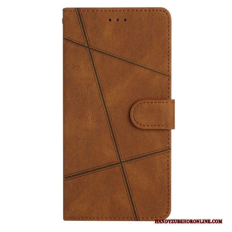 Custodia in pelle Xiaomi Redmi Note 12 4G Strappy Geometrico