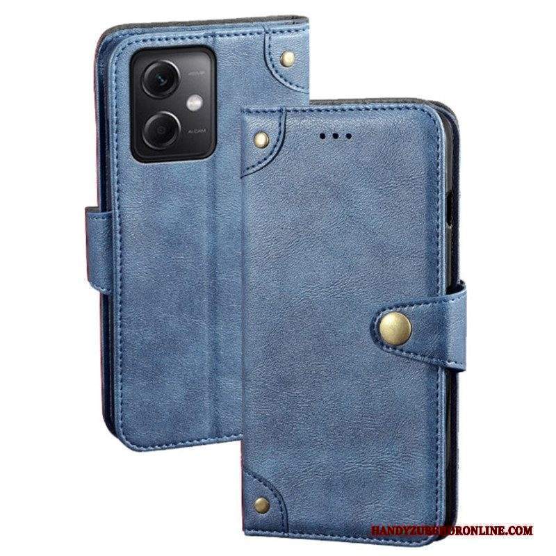 Custodia in pelle Xiaomi Redmi Note 12 5G Bottone Magnetico