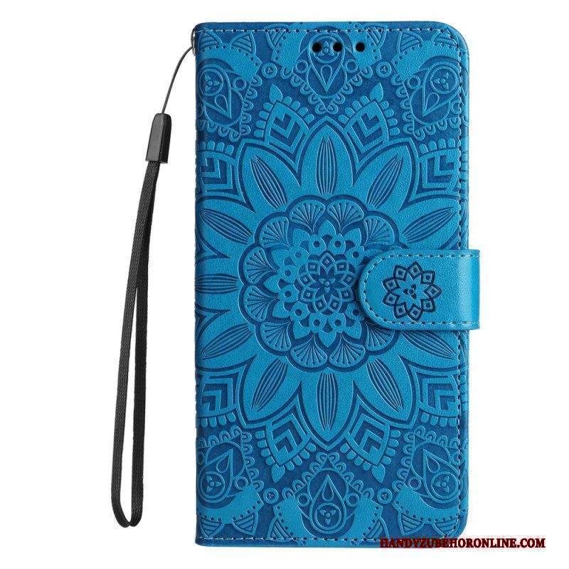 Custodia in pelle Xiaomi Redmi Note 12 5G Decorazione Mandala Con Cinturino