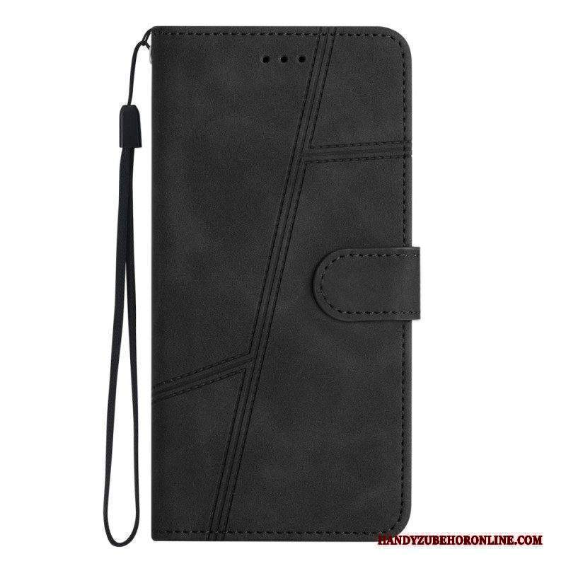 Custodia in pelle Xiaomi Redmi Note 12 5G Strappy Stile Geometrico In Pelle