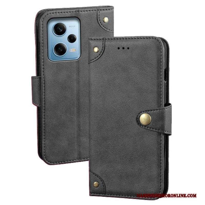 Custodia in pelle Xiaomi Redmi Note 12 Pro Bottone Magnetico