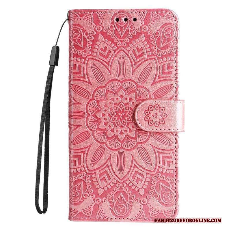 Custodia in pelle Xiaomi Redmi Note 12 Pro Plus Decorazione Mandala Con Cinturino