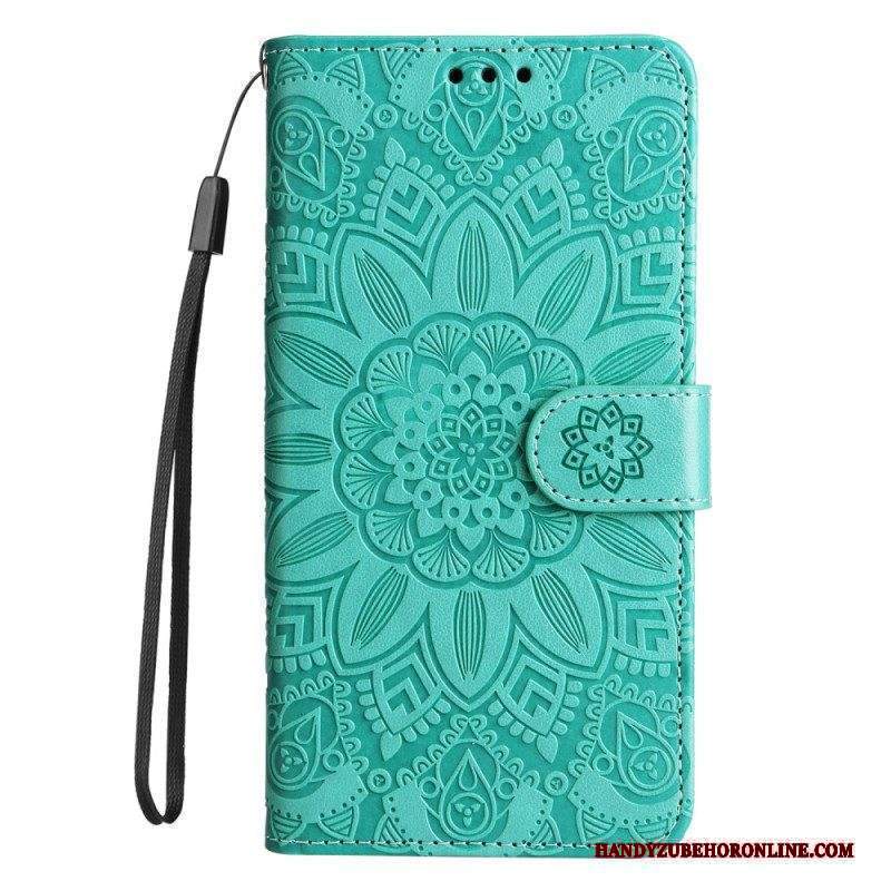 Custodia in pelle Xiaomi Redmi Note 12 Pro Plus Decorazione Mandala Con Cinturino