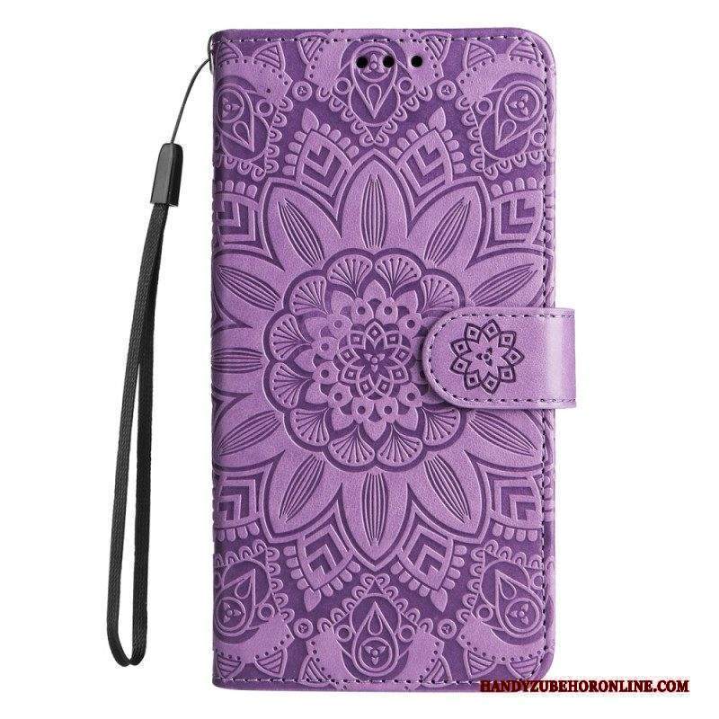 Custodia in pelle Xiaomi Redmi Note 12 Pro Plus Decorazione Mandala Con Cinturino