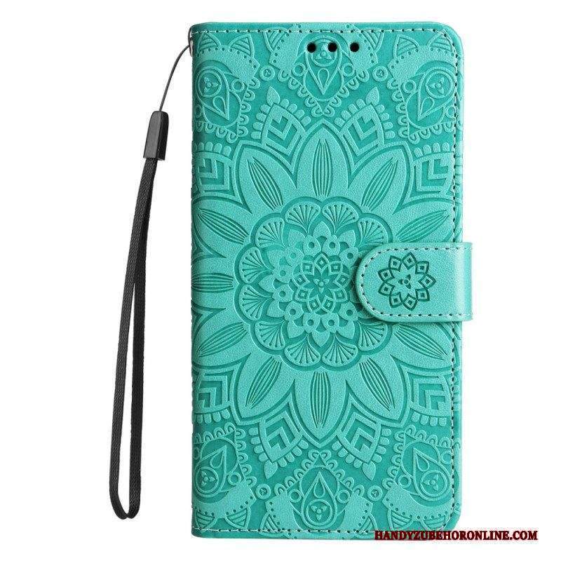 Custodia in pelle Xiaomi Redmi Note 12 Pro Plus Decorazione Mandala Con Cinturino