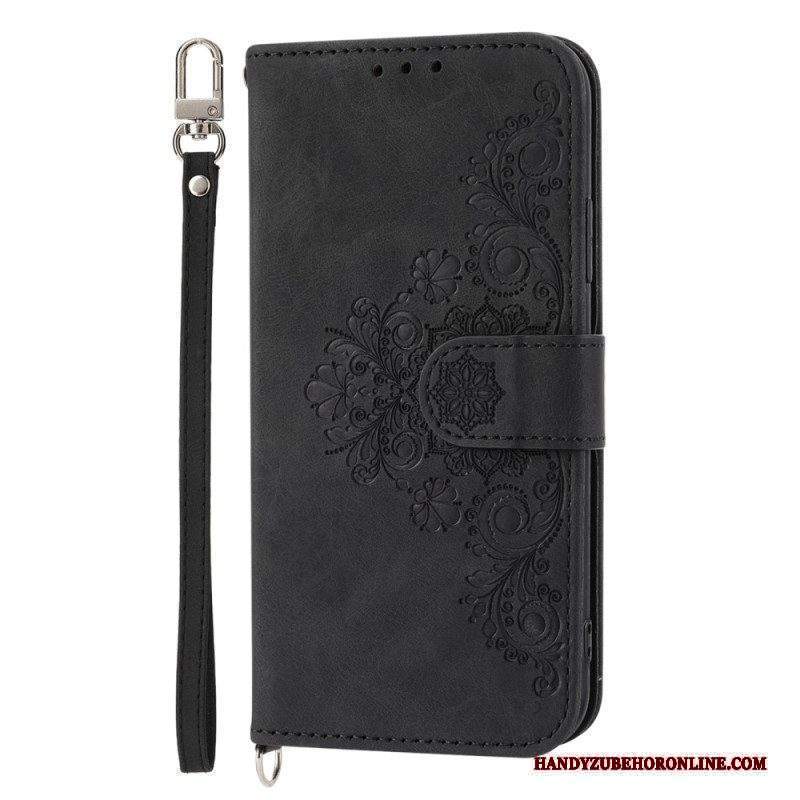 Custodia in pelle Xiaomi Redmi Note 12 Pro Plus Mandala Con Cordino E Tracolla