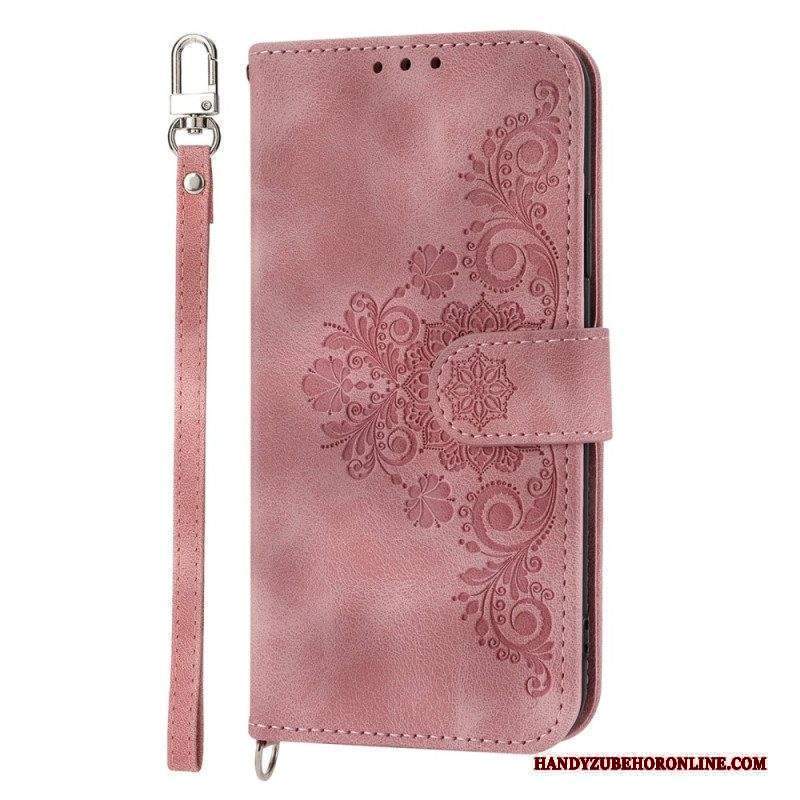 Custodia in pelle Xiaomi Redmi Note 12 Pro Plus Mandala Con Cordino E Tracolla