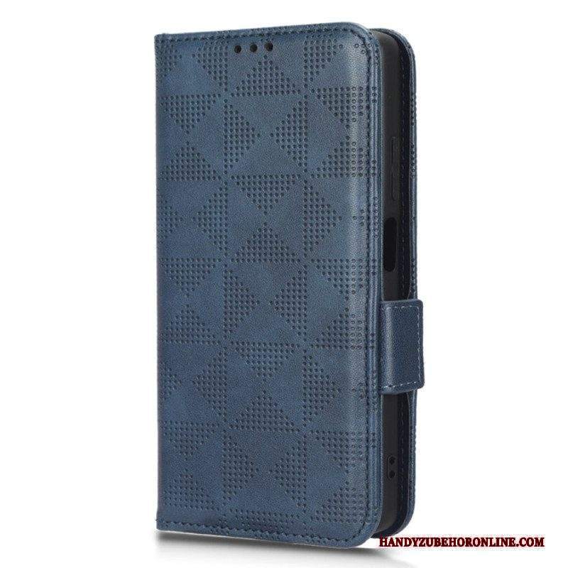 Custodia in pelle Xiaomi Redmi Note 12 Pro Plus Triangoli Con Cordino