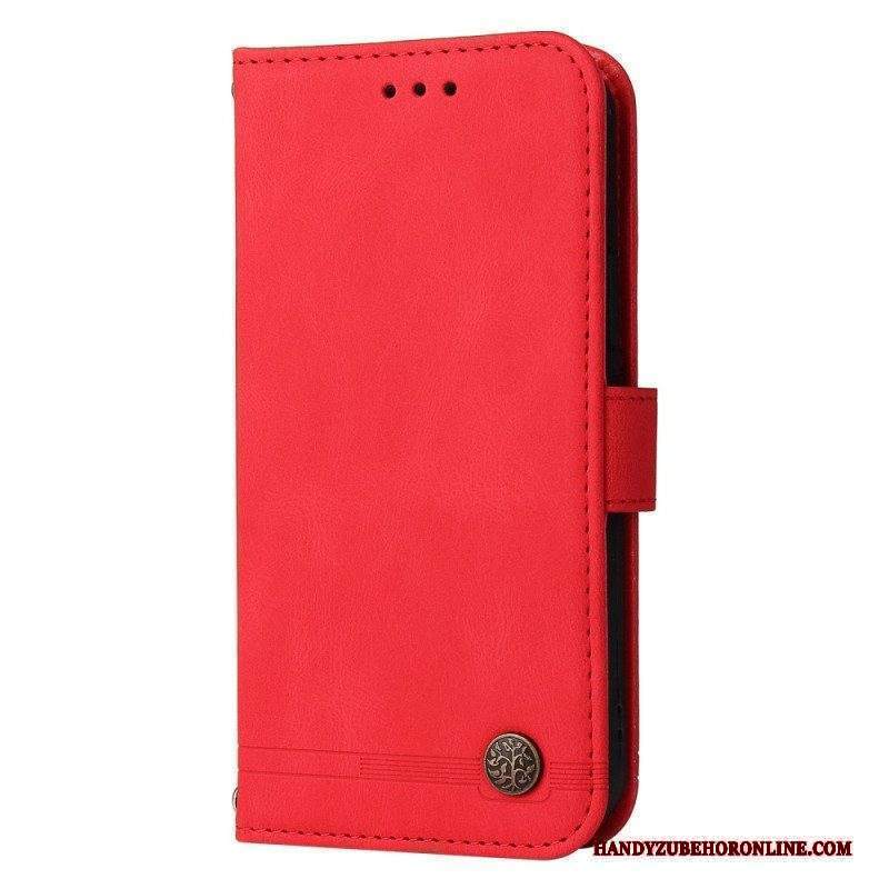 Custodia in pelle Xiaomi Redmi Note 12 Pro Stile In Pelle Con Rivetto Decorativo