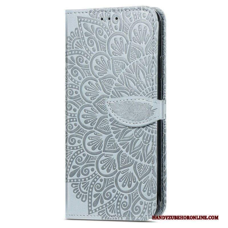 Custodia in pelle iPhone 13 Mini Foglie Tribali