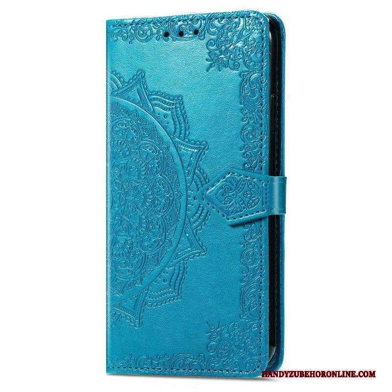 Custodia in pelle iPhone 13 Mini Mandala Medioevo