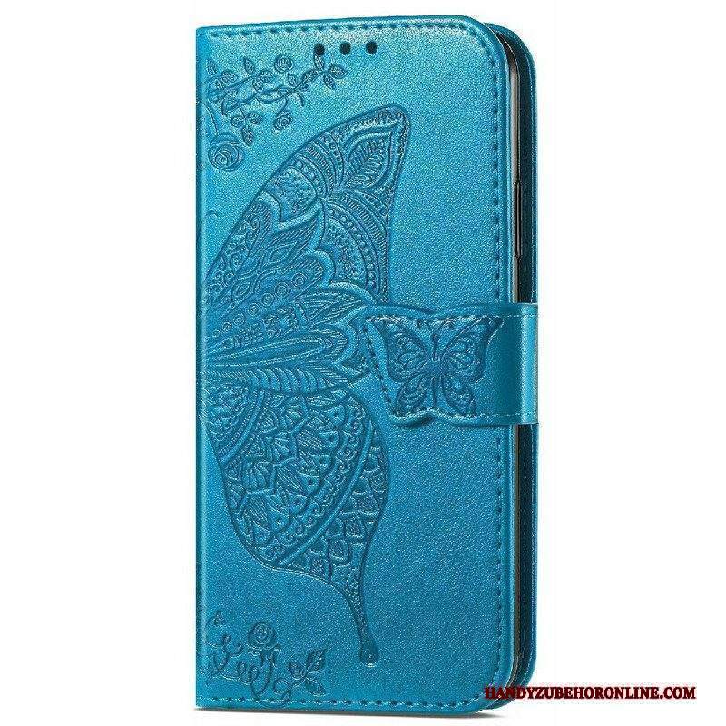 Custodia in pelle iPhone 13 Mini Mezze Farfalle