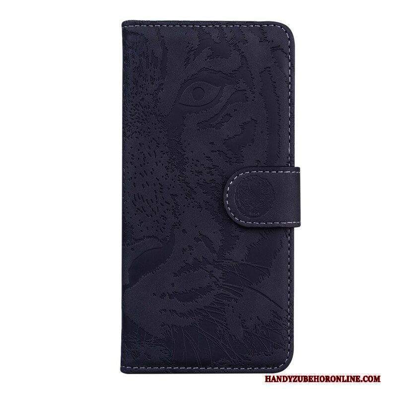 Custodia in pelle iPhone 13 Mini Stampa Faccia Di Tigre