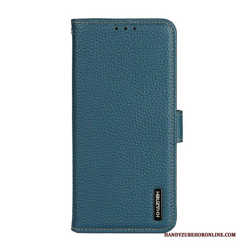 Custodia in pelle iPhone 13 Mini Vera Pelle Di Litchi Khazneh