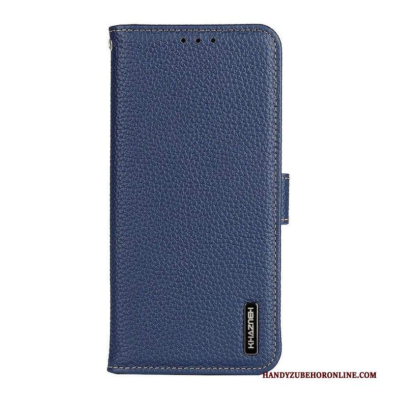 Custodia in pelle iPhone 13 Mini Vera Pelle Di Litchi Khazneh