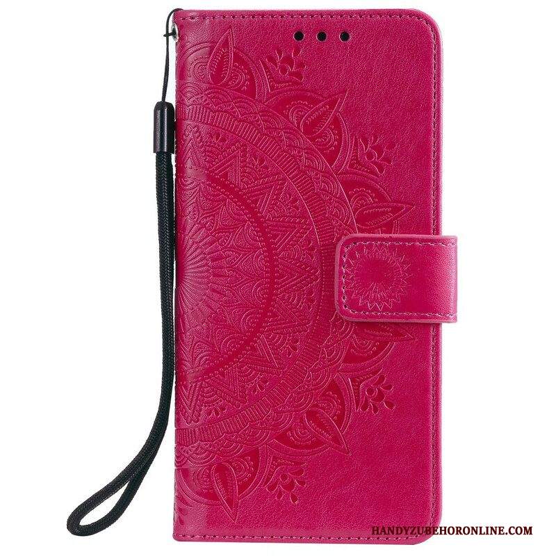 Custodia in pelle iPhone 13 Pro Max Mandala Del Sole