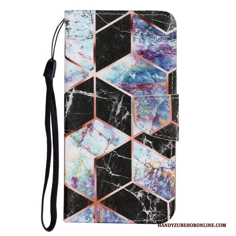 Custodia in pelle iPhone 13 Pro Stile Geometrico In Marmo