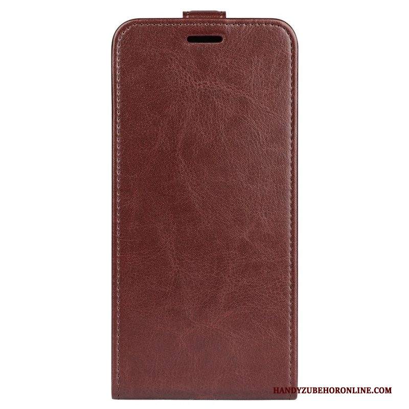 Custodia in pelle iPhone 14 Folio Cover Ribalta Verticale Effetto Pelle