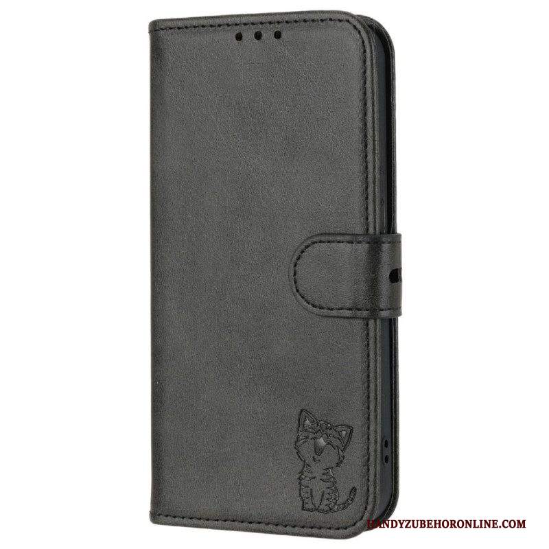 Custodia in pelle iPhone 14 Gattino