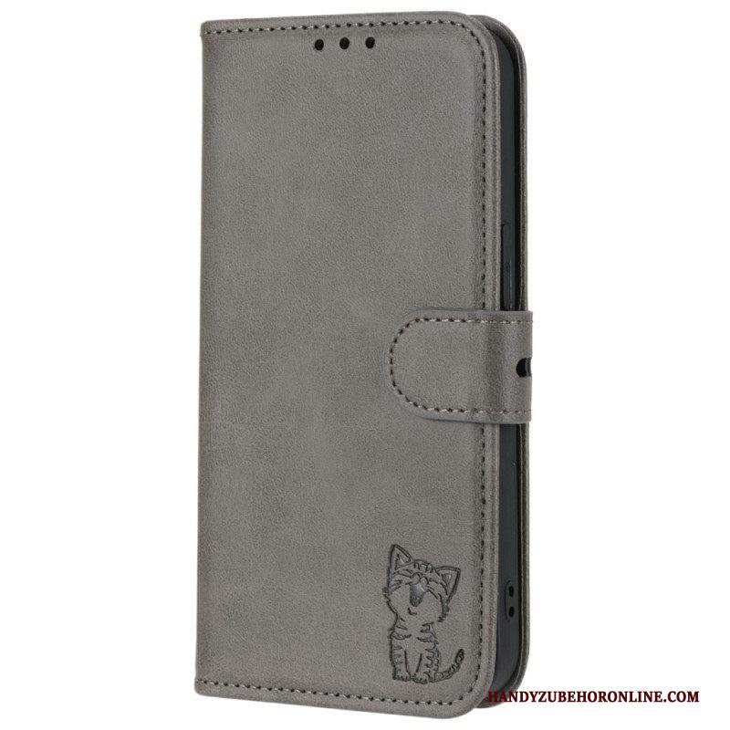 Custodia in pelle iPhone 14 Gattino