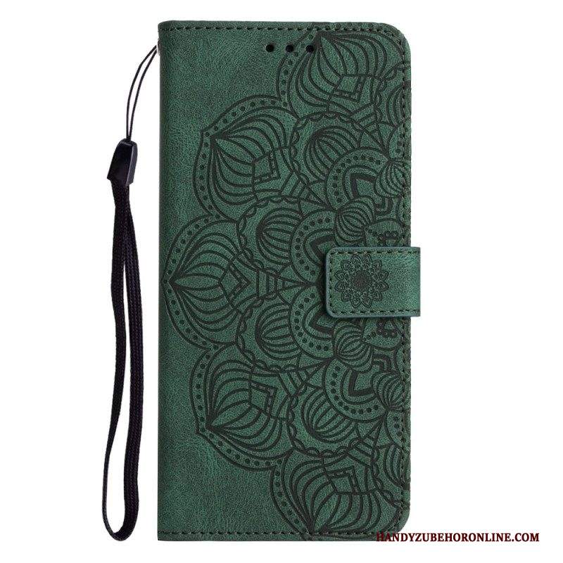 Custodia in pelle iPhone 14 Mandala Strappy