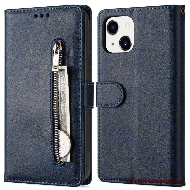 Custodia in pelle iPhone 14 Plus Borsa Con Cordino