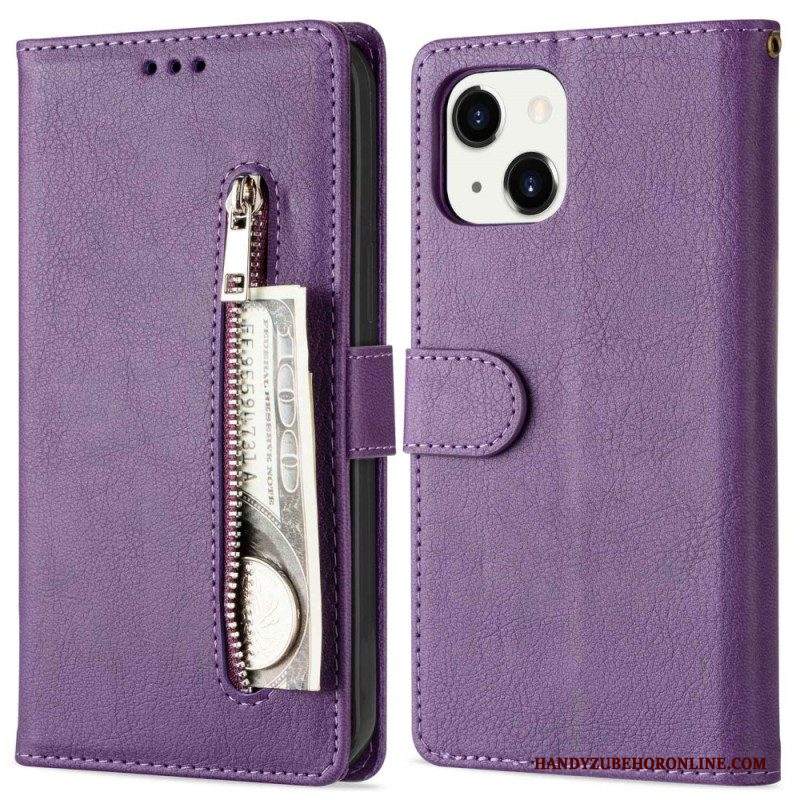 Custodia in pelle iPhone 14 Plus Borsa Con Cordino