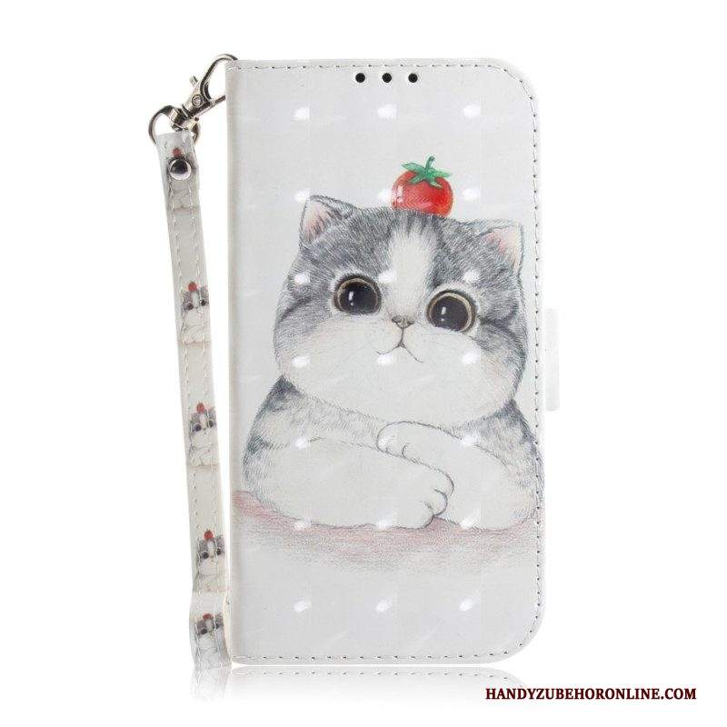 Custodia in pelle iPhone 14 Plus Perizoma Gatti