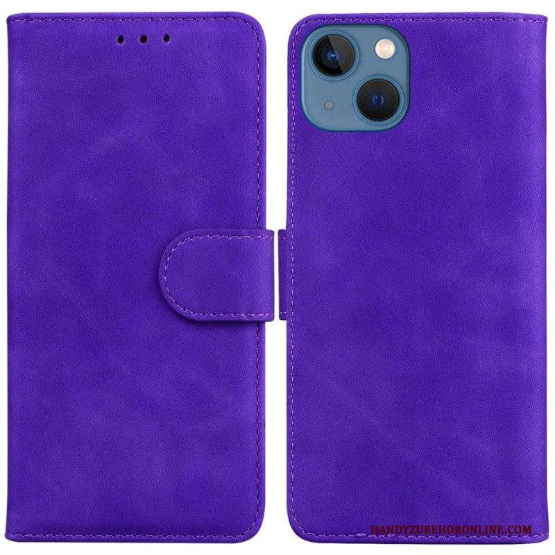 Custodia in pelle iPhone 14 Plus Stile Couture In Pelle