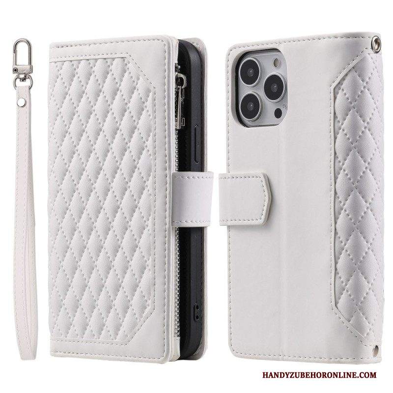 Custodia in pelle iPhone 14 Plus Stile Trapuntato