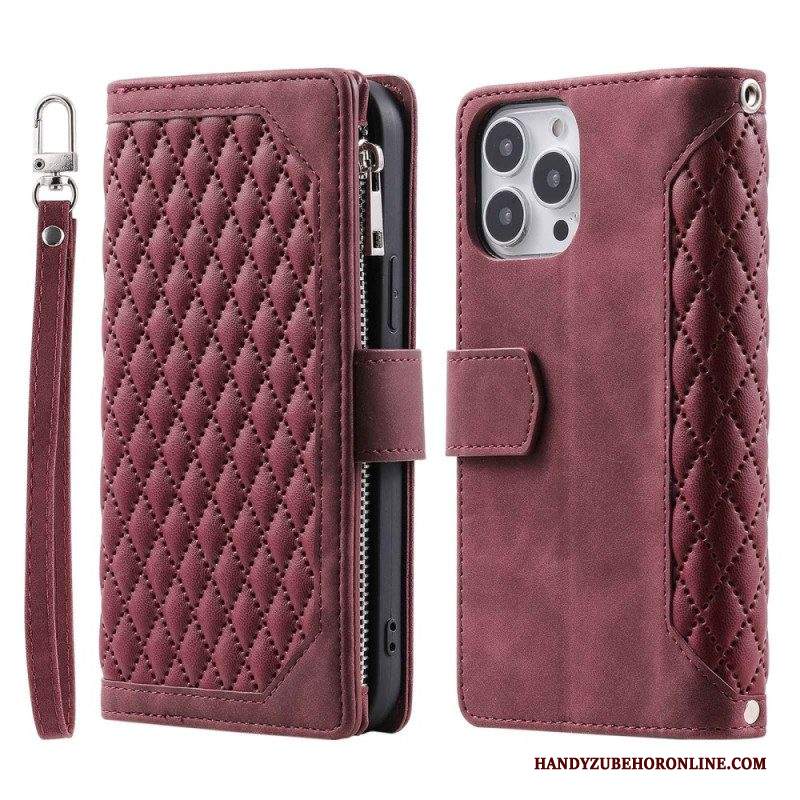 Custodia in pelle iPhone 14 Plus Stile Trapuntato