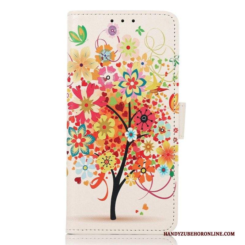 Custodia in pelle iPhone 14 Pro Max Albero In Fiore