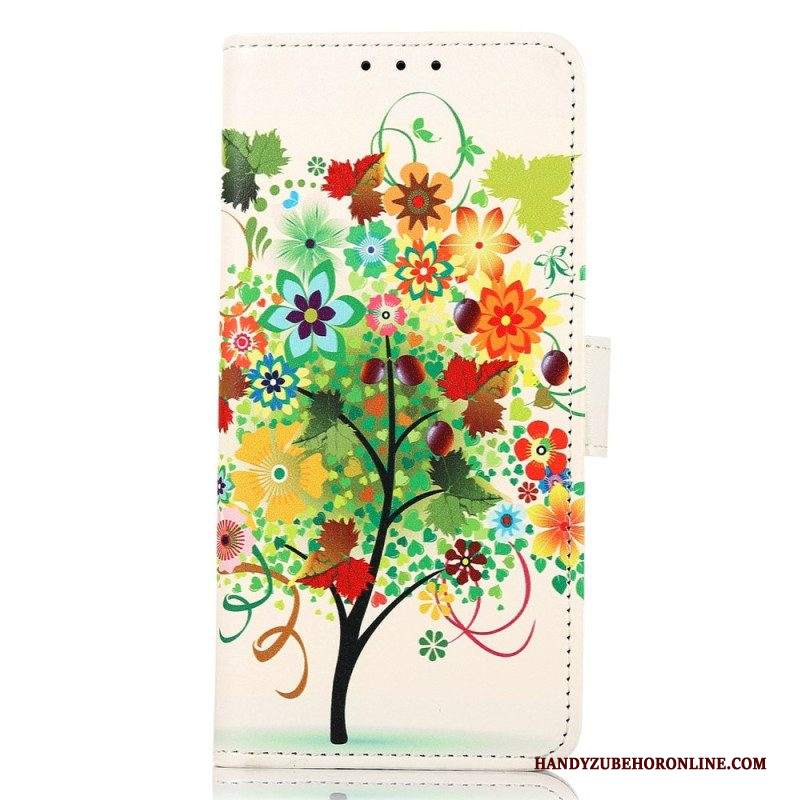 Custodia in pelle iPhone 14 Pro Max Albero In Fiore