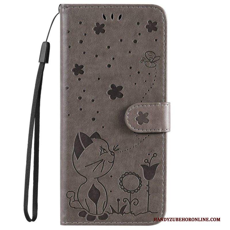 Custodia in pelle iPhone 14 Pro Max Strappy Cat E Api