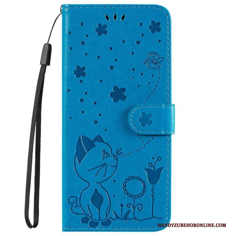 Custodia in pelle iPhone 14 Pro Max Strappy Cat E Api