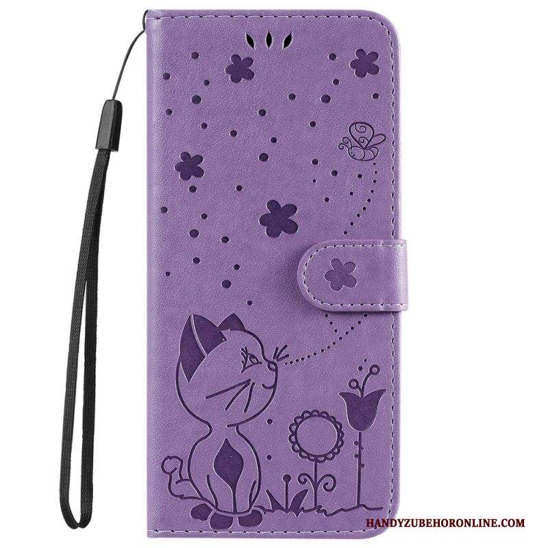 Custodia in pelle iPhone 14 Pro Max Strappy Cat E Api