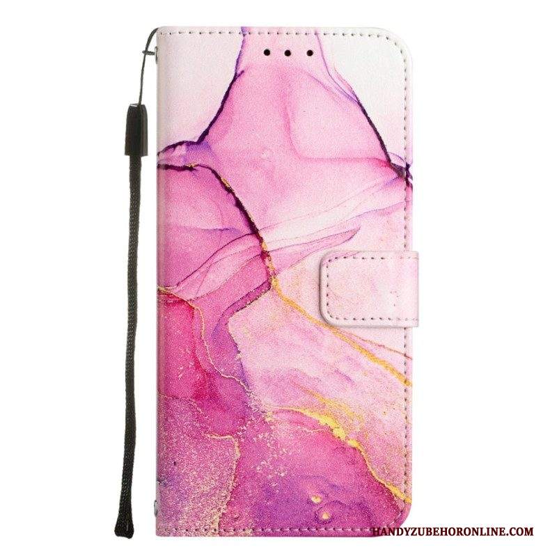 Custodia in pelle iPhone 14 Pro Max Striscia Di Marmo