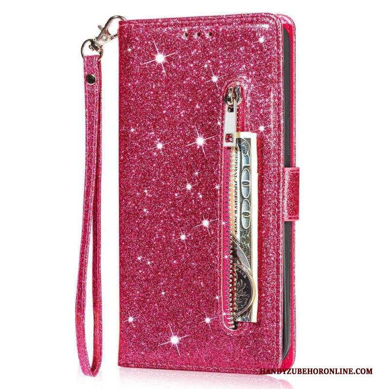 Custodia in pelle iPhone 14 Pro Stile Glitter Paillettes