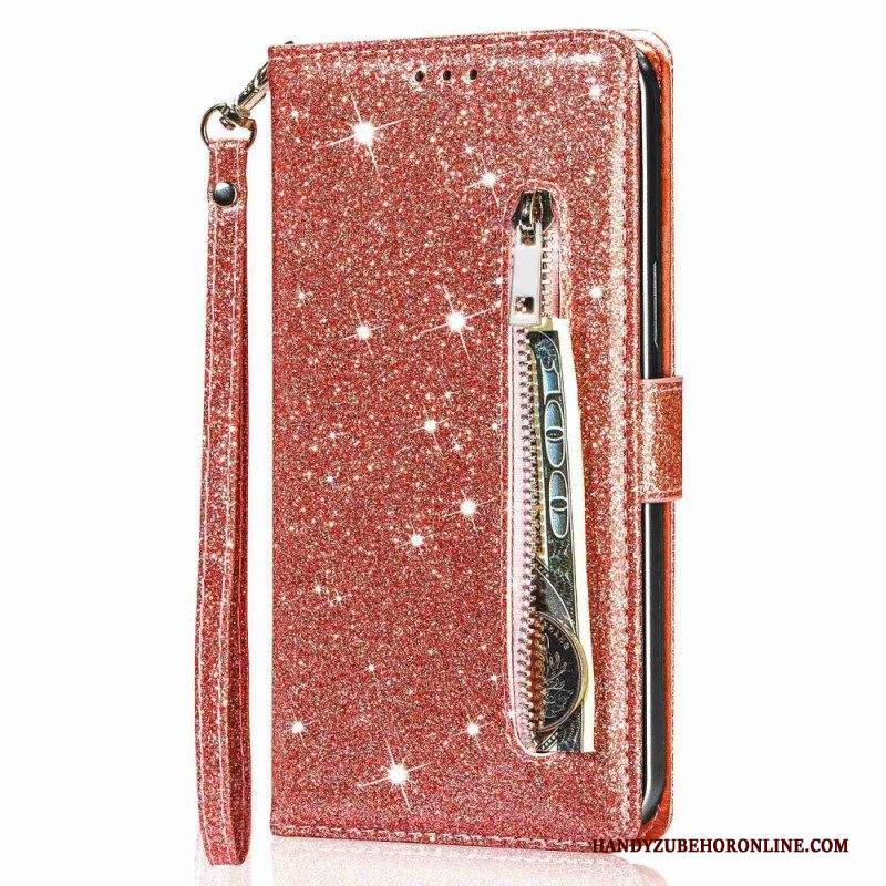 Custodia in pelle iPhone 14 Pro Stile Glitter Paillettes