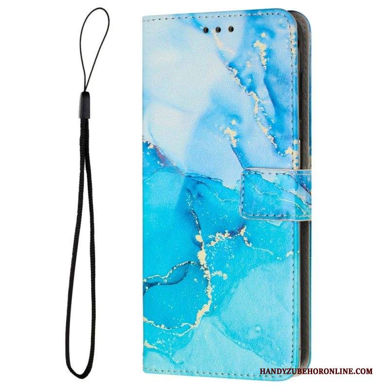 Custodia in pelle iPhone 14 Striscia Di Marmo