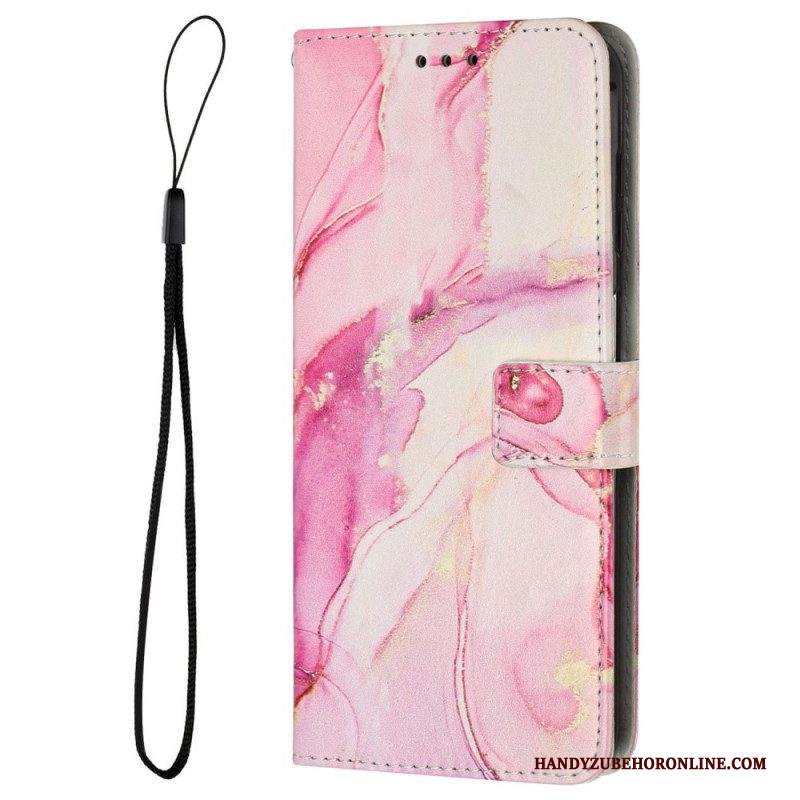 Custodia in pelle iPhone 14 Striscia Di Marmo