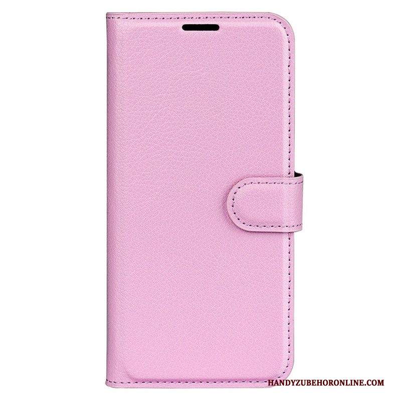 Custodia in pelle iPhone 15 Classica Ecopelle Litchi