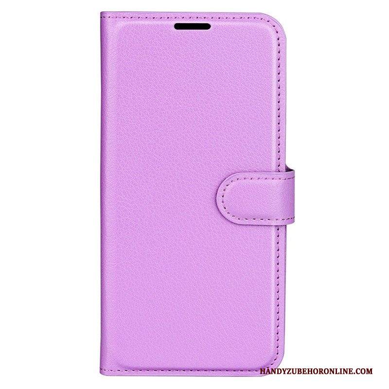 Custodia in pelle iPhone 15 Classica Ecopelle Litchi