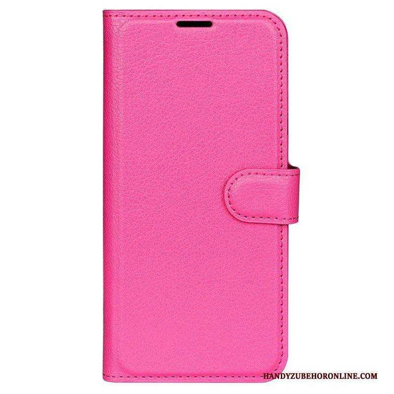 Custodia in pelle iPhone 15 Classica Ecopelle Litchi