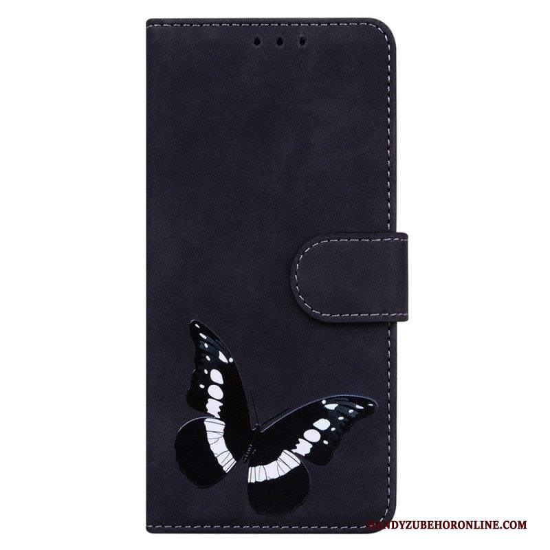 Custodia in pelle iPhone 15 Plus Farfalla In Similpelle