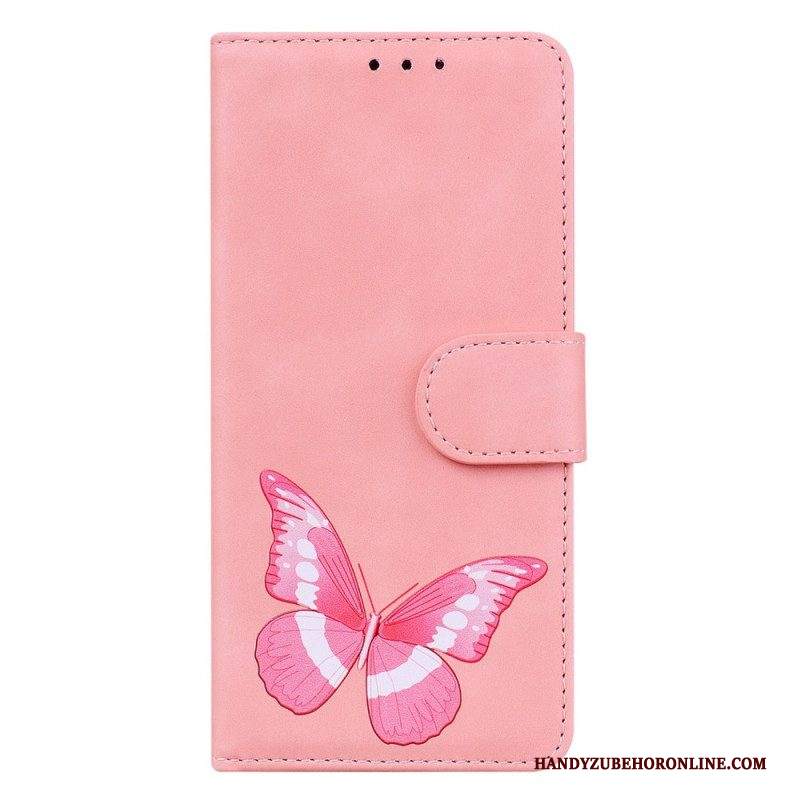 Custodia in pelle iPhone 15 Plus Farfalla In Similpelle