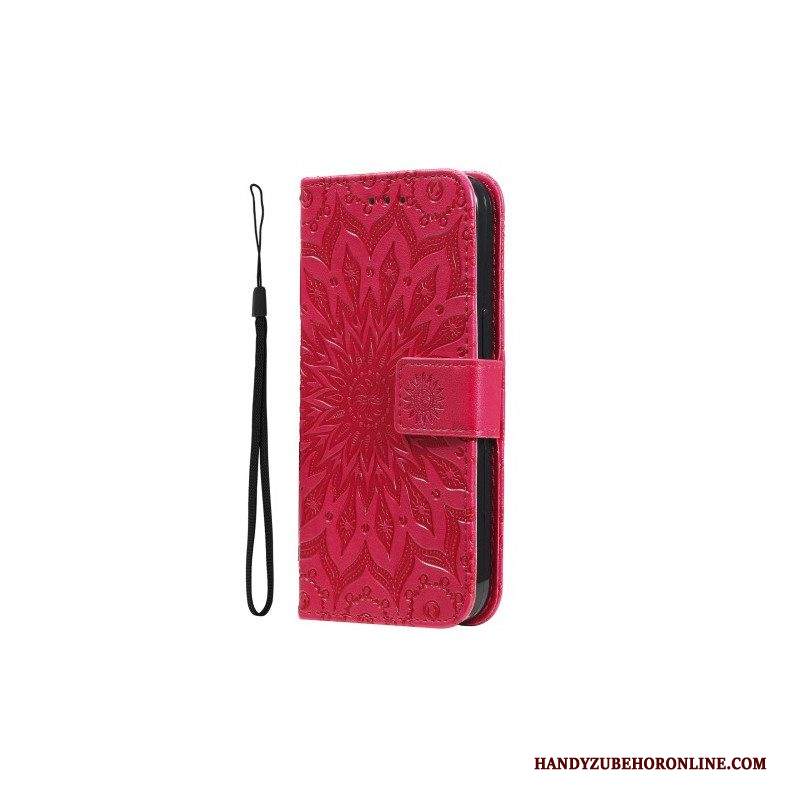 Custodia in pelle iPhone 15 Plus Mandala Sole