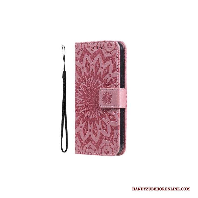 Custodia in pelle iPhone 15 Plus Mandala Sole