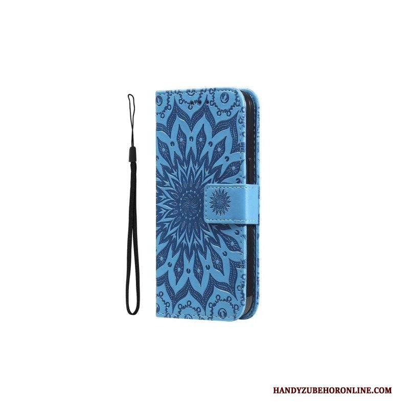 Custodia in pelle iPhone 15 Plus Mandala Sole