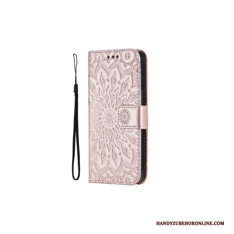 Custodia in pelle iPhone 15 Plus Mandala Sole